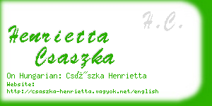 henrietta csaszka business card